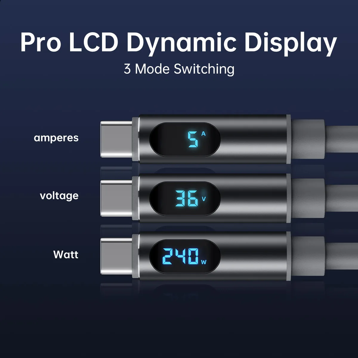รูปสินค้า สายชาร์จ Type-C 240W สำหรับ iPhone Samsung และอุปกรณ์อื่นๆ