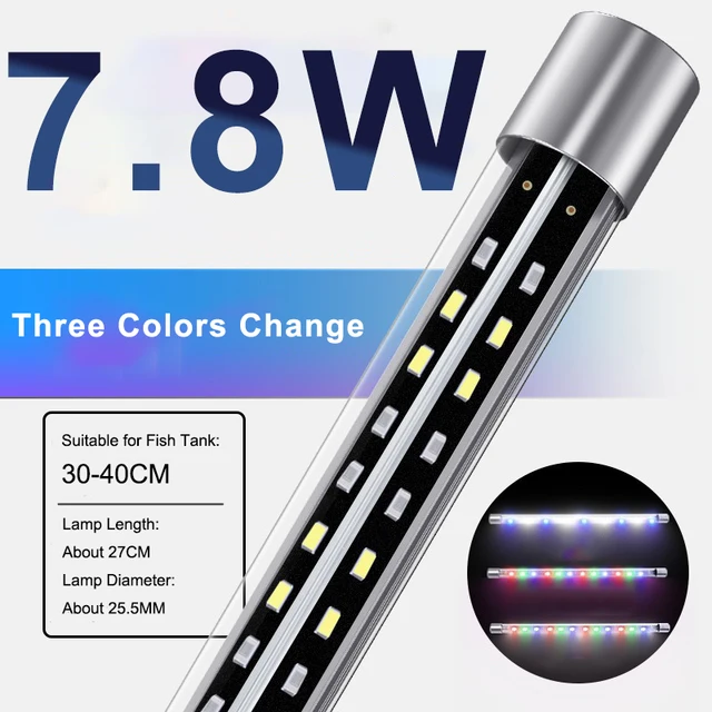 Fish Tank Light 7.8W Light 27CM Length Extensible Clip on Lamp LED Wide Angle Light 5