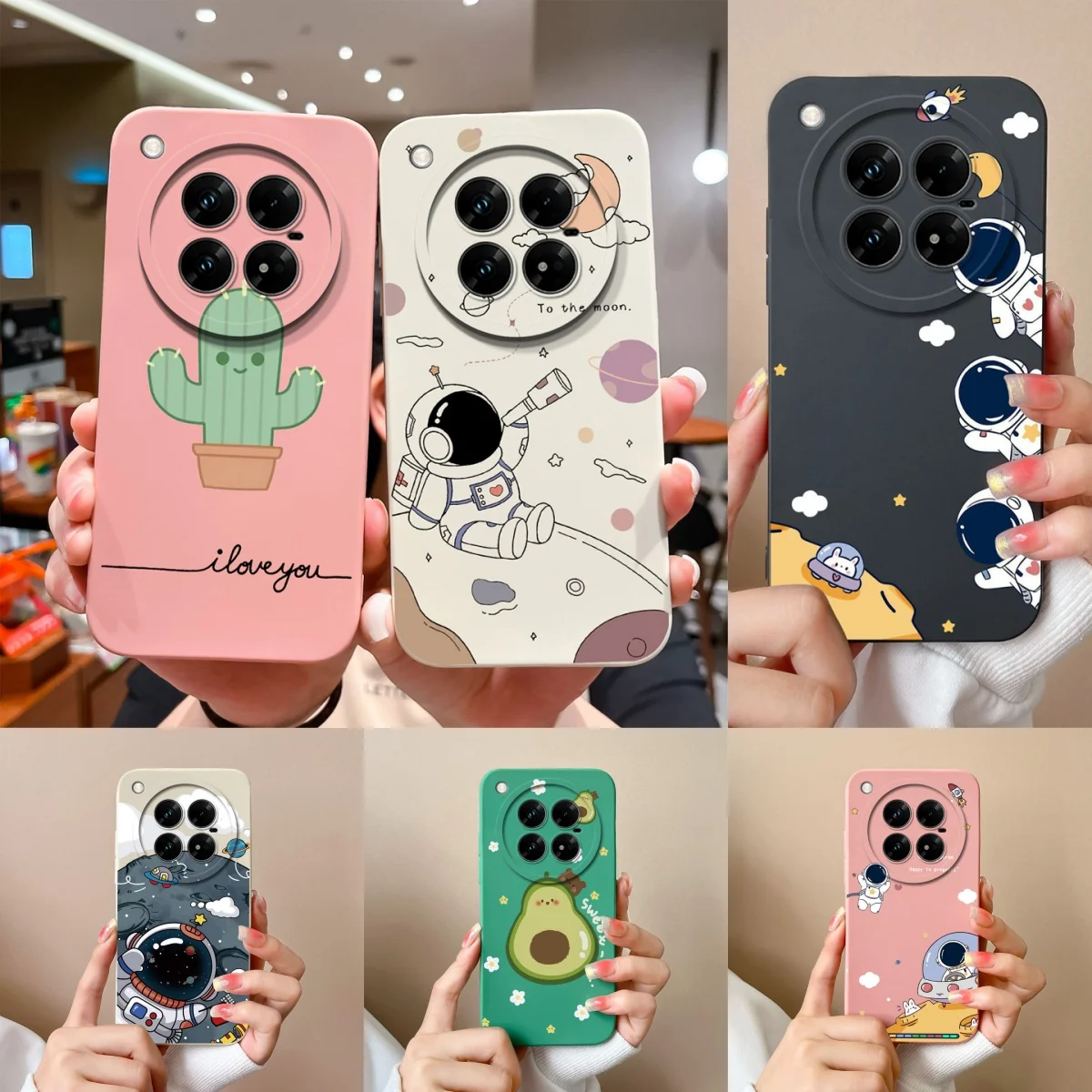 Cartoon Astronaut Liquid Silicone Durable Phone Case - Simplicity Cover Coque
