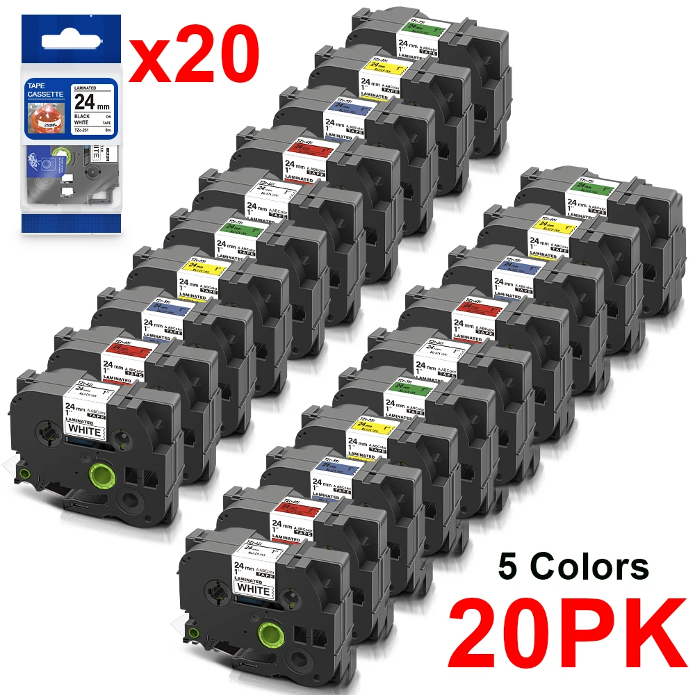 

A ABColor 20 шт., 251, совместимы с Brother 251, 451, 551, 651, 751, 24 детской ленты для Brother P, устройство для создания сенсорных этикеток