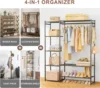 Wardrobe Closet, Portable Clothing Rack for Hanging Clothes, Free Standing Closet Organizers and Storage System with 4 Tiers She 4