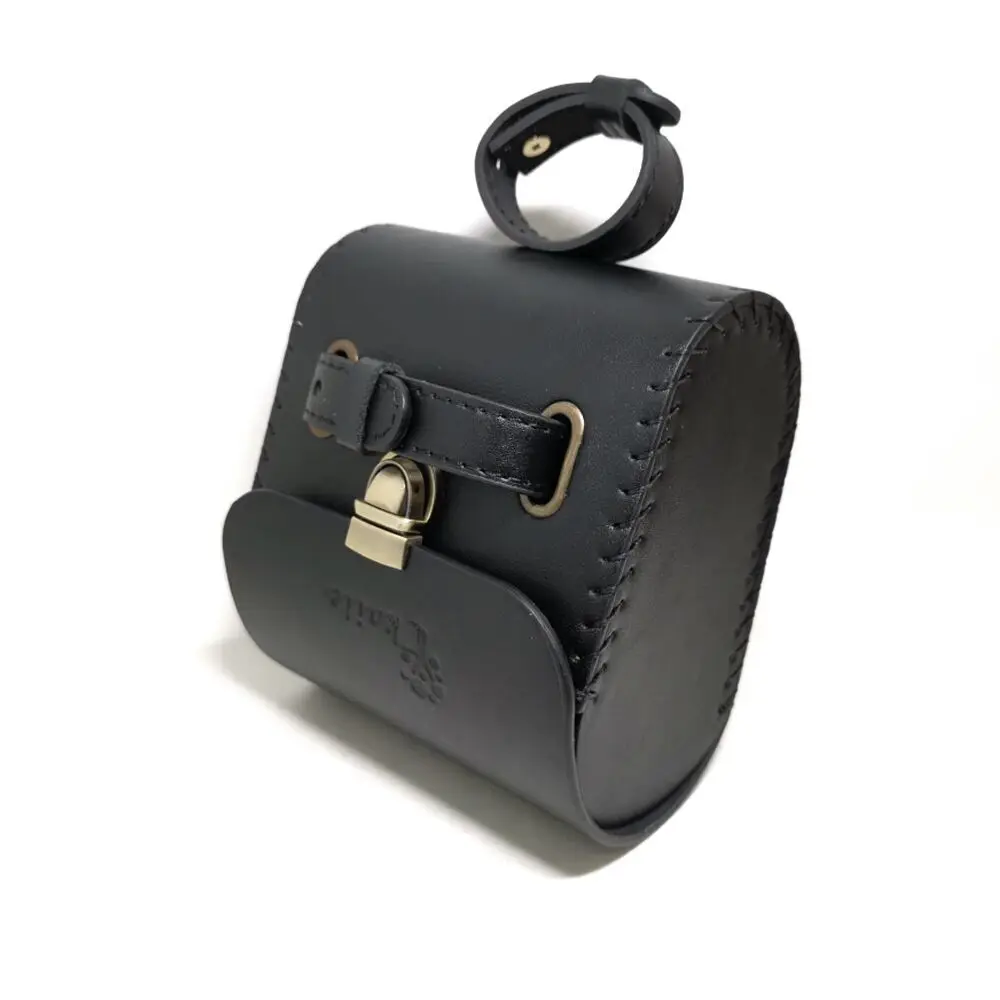 Brown Black Retro Bicycle Bag Vintage Tail Bag Leather MTB Road
