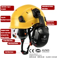 CE Safety Helmet with Built-In Visor and LED Light