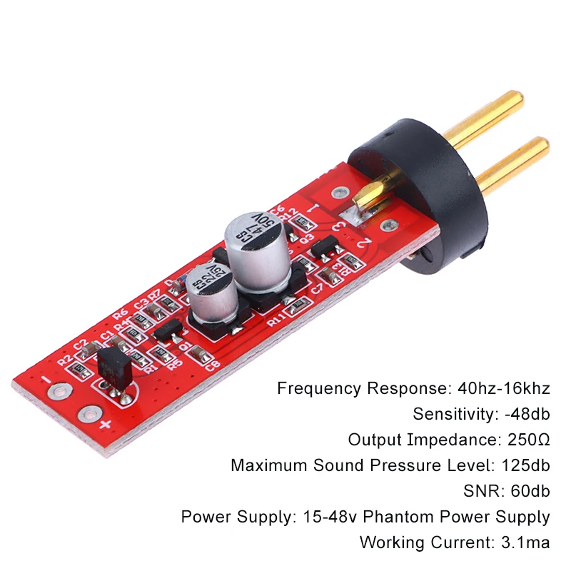 Micrófono de condensador de diafragma grande para biberón, micrófono de grabación, reparación de producción, placa de circuito modificada con enchufe