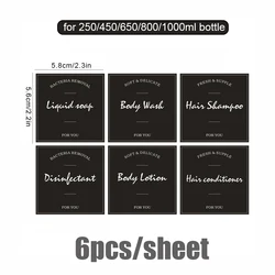 1000ml Square Refillable Pump Bottle for Shampoo, Conditioner, and Body Wash (B-label black)