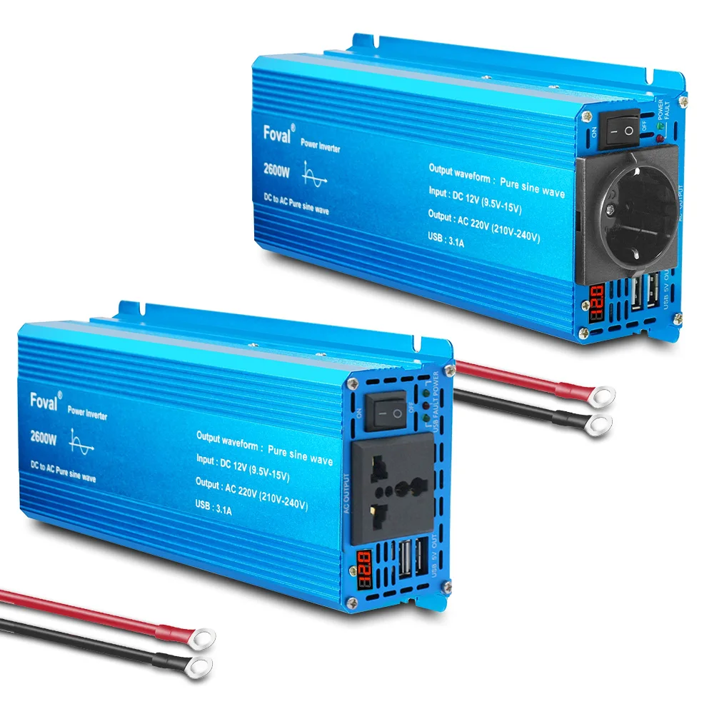 12v to 220v Pure Sine Inverter 3000W 2600W 2200W 1500W