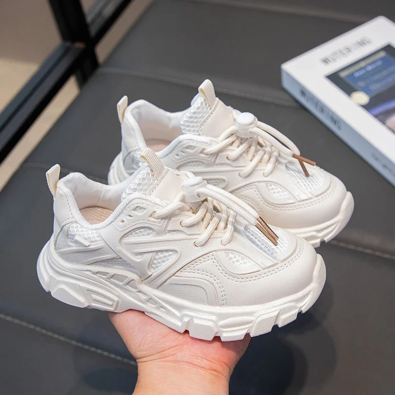 Children's Sneakers for Boy Fashion Girls Causal White School Tennis Shoes Non-slip Simple Kids School Running Sneakers Classic