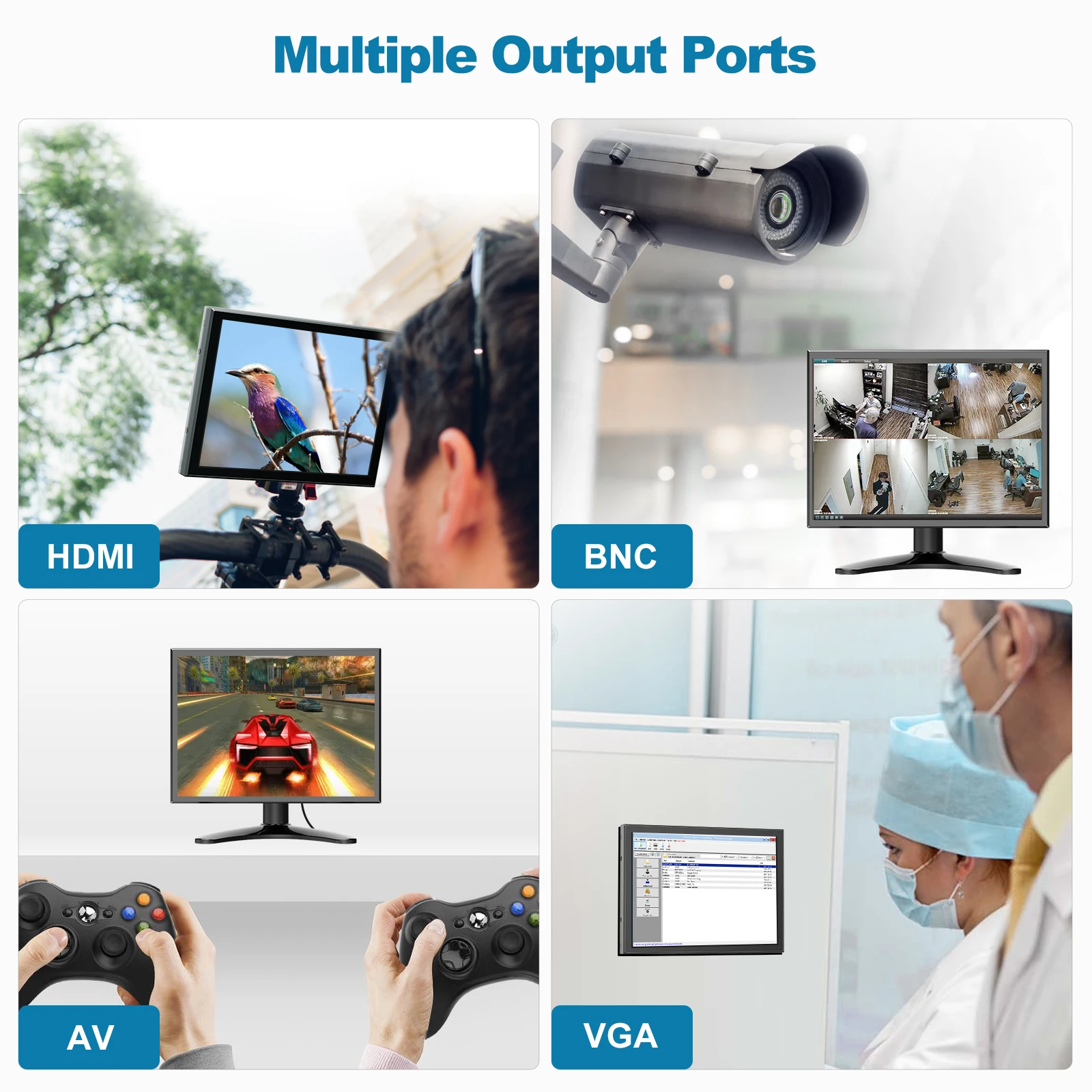Miktver MK08-2  Ǯ ̷  ġ ũ, ޴ HDMI VGA AV BNC Ʈ , Ŀ , 1024x768 IPS, 8 ġ