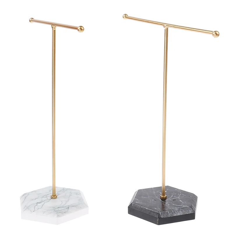 1PC Luxury Gold T-shaped Earrings Ring Necklace Watch Jewelry Shelf Jewelry Stand Counter Pendant Jewelry Display Stand