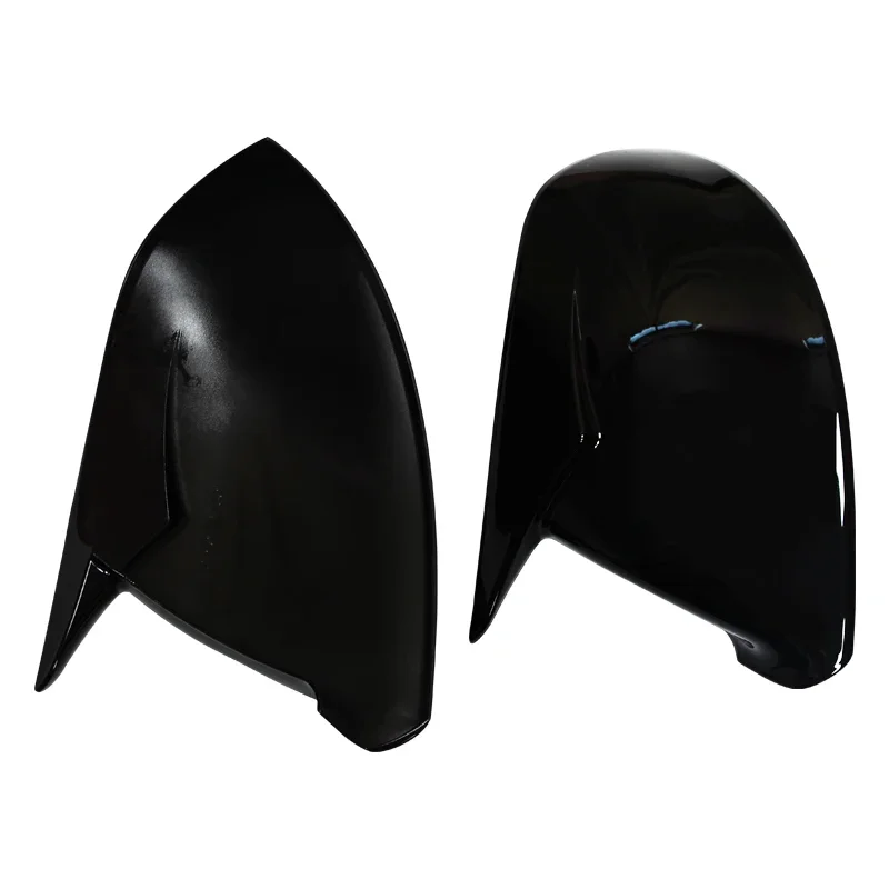 Glossy Black Side Mirror Cover Caps - Door Wing Rearview Replacement Shell Case