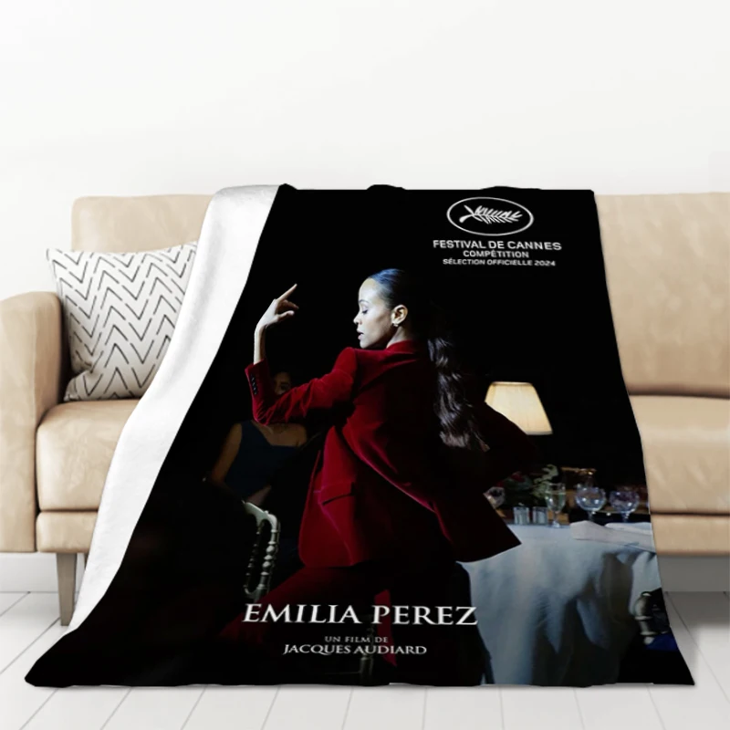 2024 Year the Best Movie Emilia Perez Blanket Downy Catnap King Lid Plead Cover Soft Plaid With Print Microfiber Bedding Throw 2