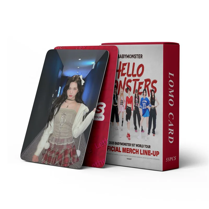 55pcs/set BABYMONSTER Album LOMO Card Hello Monsters Laser