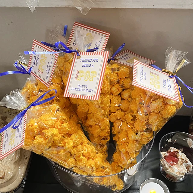 popcorn in cone shaped bags
