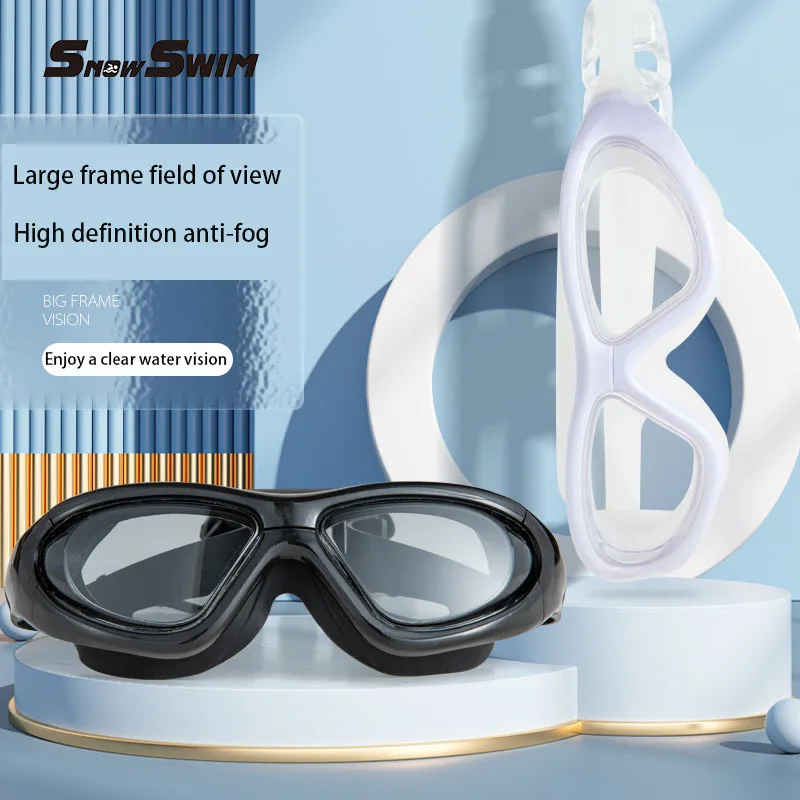 New Adult Large Frame Myopia Swimming Goggles Silicone Waterproof  Anti-fog Swim Goggles Men Swimming Glasses 4