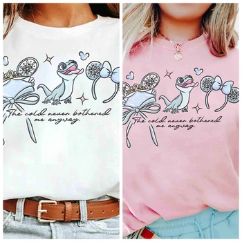 Disney Frozen Trendy Casual Princess Elsa and Anna, Xuebao and Reindeer Sven Watercolor Pattern Unisex Cotton Street Style 1