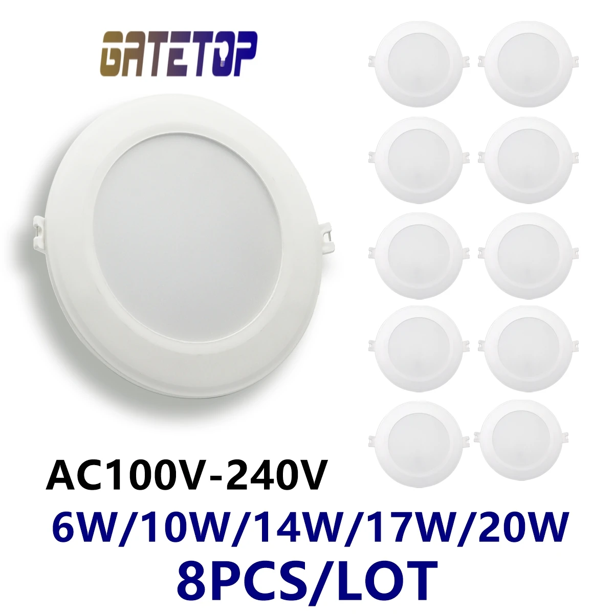 

8PCS LED Downlight sky lantern AC100V-240V 6W-24W super bright warm white light suitable for kitchen study