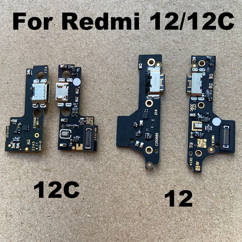 

For Xiaomi Redmi 12 12C Fast USB Charging Dock Port With IC Mic Microphone Connector Board Flex Cable 4G 5G Parts Replacement