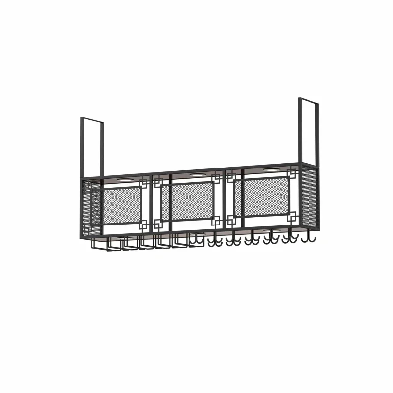 Bar Shelf Mini Wine Storage Cabinet Corner Drink Showcase Wall Botellero Vino Coffee Organizer Club Metal Whisky Home Furniture