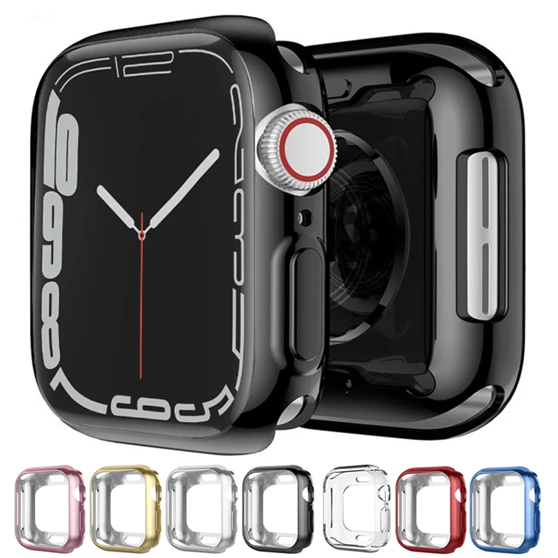 

Screen Protector For Apple Watch Case 45MM 41MM 44MM 40MM 42MM 38MM TPU Full Bumper Cover Accessories IWatch Series 9 8 7 6 SE 3