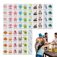 Mahjong Game Set 65PCS Flag Pattern Tile Games Mahjong Tiles Set for Family Party Seaside Escape Block Puzzle Fun Board Games 1