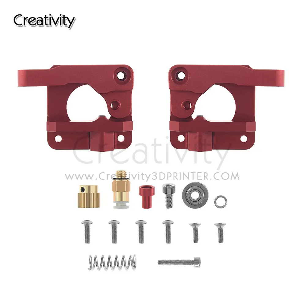 

3D Printer Parts MK8 MK9 Red Extruder Aluminum Block All Metal Bowden Exruder Kit Right / Left Hand 1.75mm Filament For CR-10