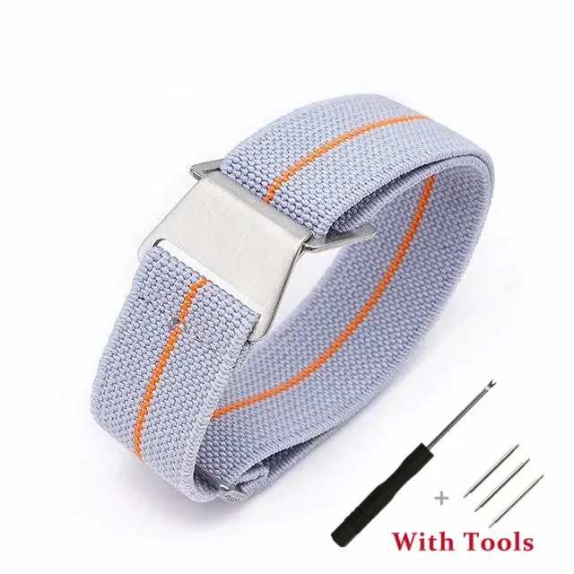 Elastic Nylon Watch Strap Replacement - Universal Waterproof Sport Bracelet Accessories with Tool