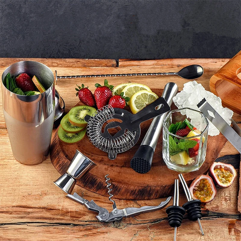 Professional Cocktail Shaker Set Bartending Equipment Bar Wine Martini Drink Mixer Shaker Bartender Kit Barware Tools