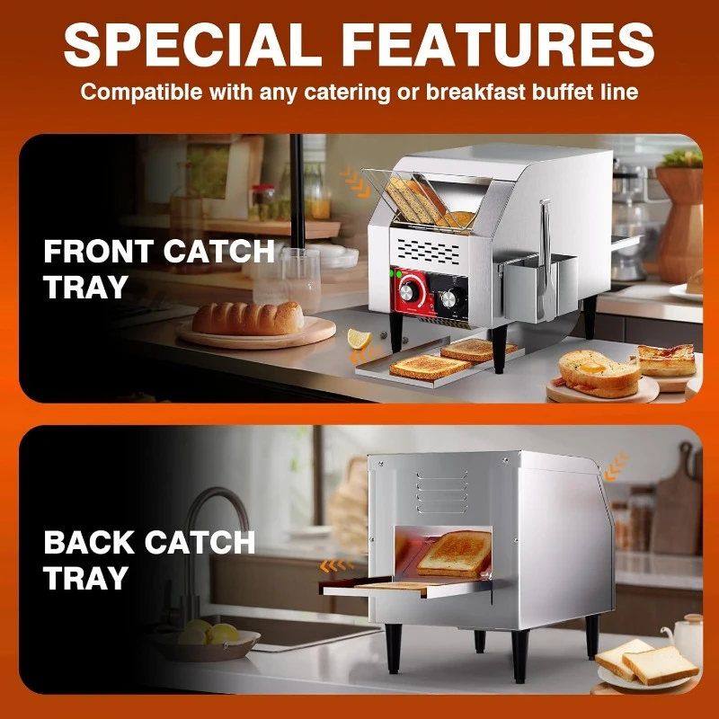 Commercial Toaster Conveyor Belt for Bagels Bread Heavy Duty Stainless Steel Conveyor Belt Toaster 5