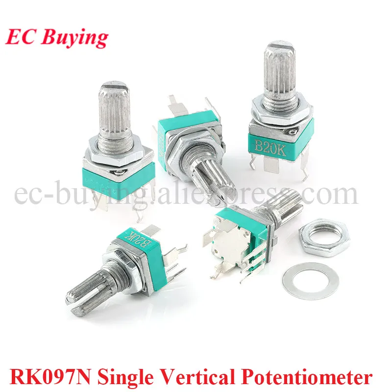 5pcsRK097N3PinSingleVerticalPotentiometer5K10K20K50K100K500K