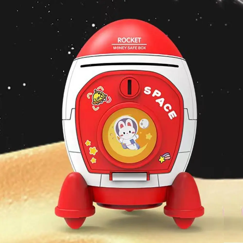 Password Lock Rocket Piggy Bank Fingerprint Money Box Electronic Bank Safe Box Safe Large Capacity Children Money Boxes
