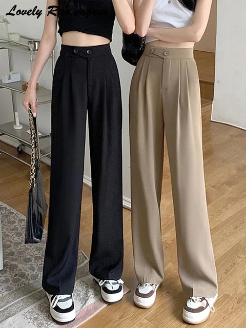 2023 Spring Summer Korean Slim High Waist Pants Women Vintage