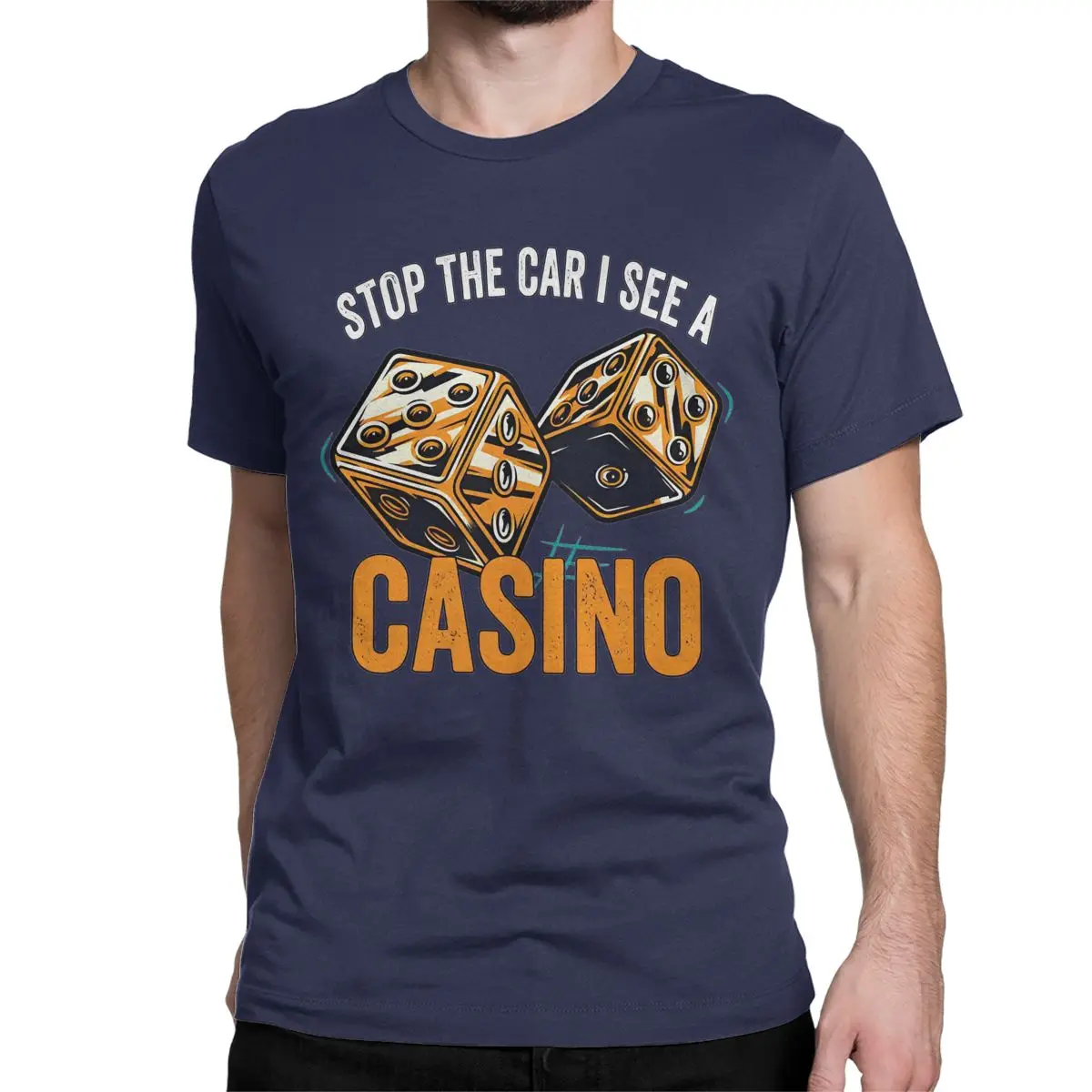 thumbnail image 1 of Camisetas para hombre y mujer, "Detén el coche, veo un casino, juego", algodón, manga corta, cuello redondo, regalo, 1 of 7