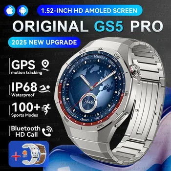 Nuovo Smartwatch Sportivo 5 Pro 2026 con GPS, Schermo AMOLED Full Touch da 1,53'', Impermeabile, Chiamate Bluetooth, Braccialetto Intelligente