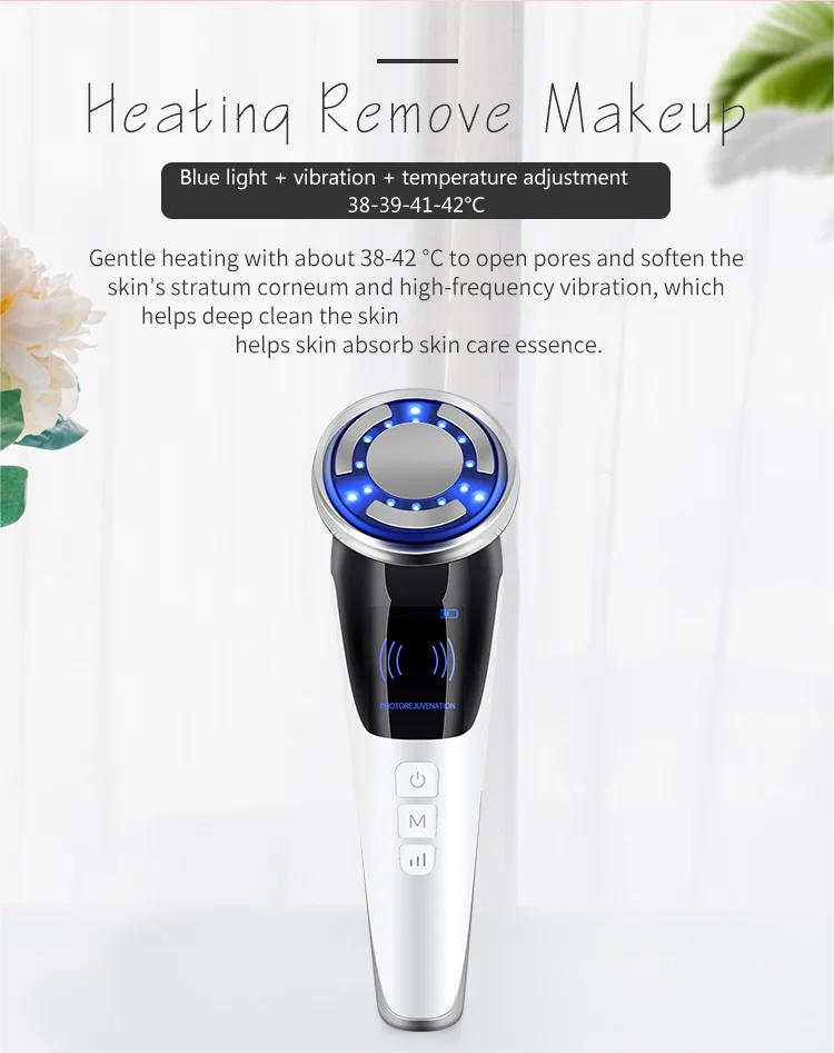 6 in 1 EMS Face Lifting Massager LED Photon Anti Aging Skin Tighten Firm Skin Ca