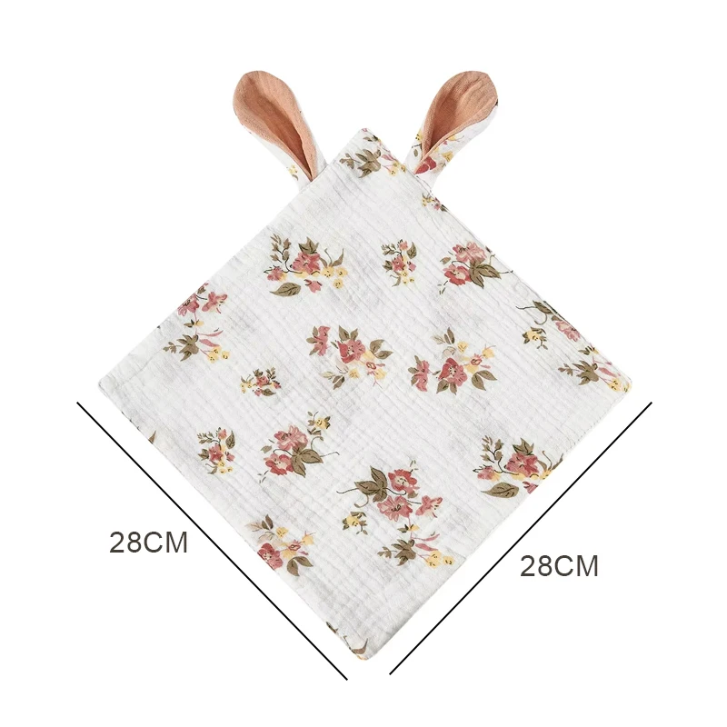 Baby Saliva Towels Cartoon Print Muslin Hand Face Wipes Newborn Bib Kids Handkerchief Toddler Soft Washcloth Burp Cloth