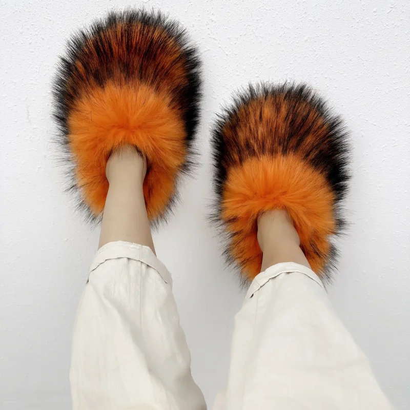 

Новинка 2023, модные зимние тапочки из хлопка с мехом, домашние пушистые тапочки, женские бархатные теплые Нескользящие плюшевые тапочки с имитацией меха