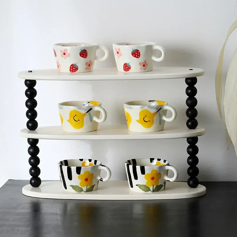 Hand-Painted Strawberry Ceramic Coffee Mug - أكواب...