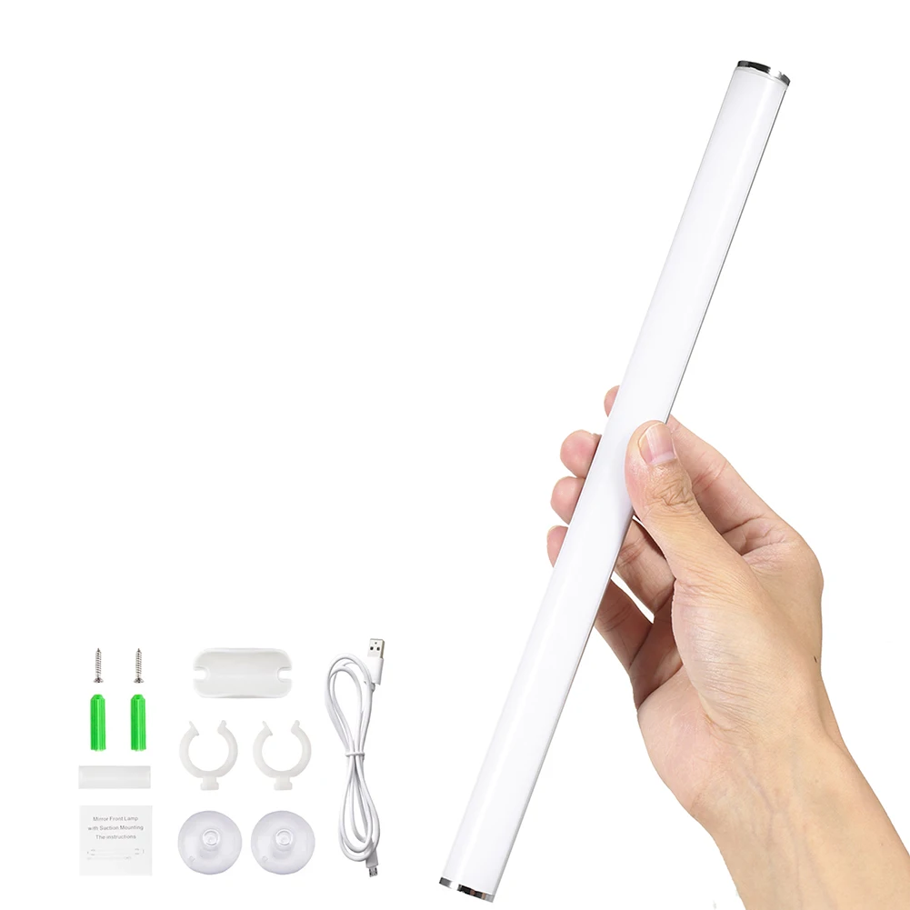 LED Eye Protection Light USB Charging Vanity Light Touch Switch Bedside Lamp Dimmable Cordless IP44 Waterproof for Home Bathroom