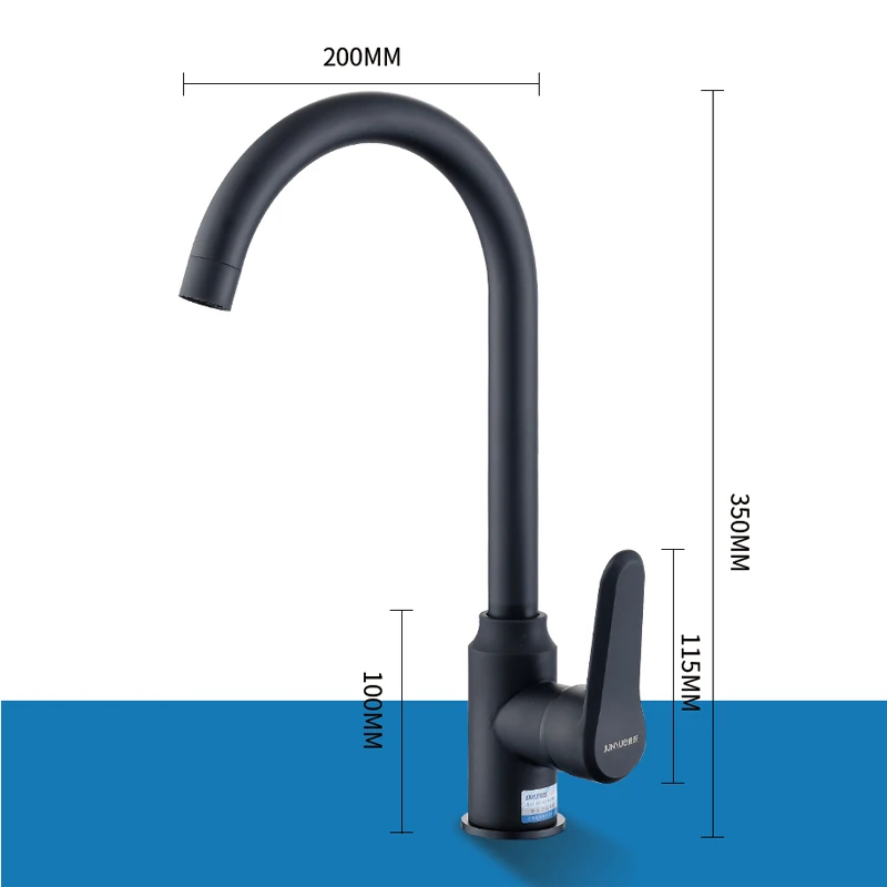 Junyue Kitchen Classic Black Stainless Steel Gun Grey Vegetable Wash Basin Faucet