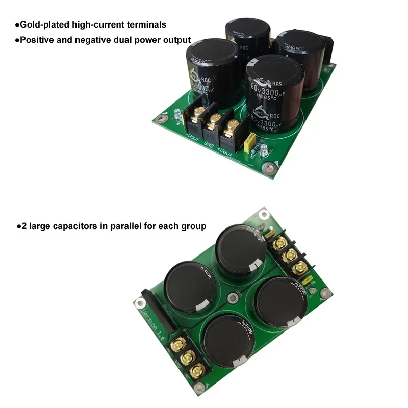 DLHiFi 고전력 단일 브리지 커패시터 정류기 필터 전원 보드 HiFi 오디오 증폭기 용 20A 35mm 4 비트 이중 전압