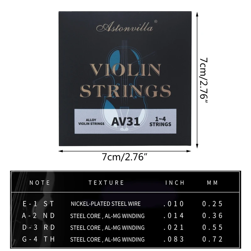 

Reliable Violin String Set Warm Tone Economical and Durable Fiddle Strings E56D