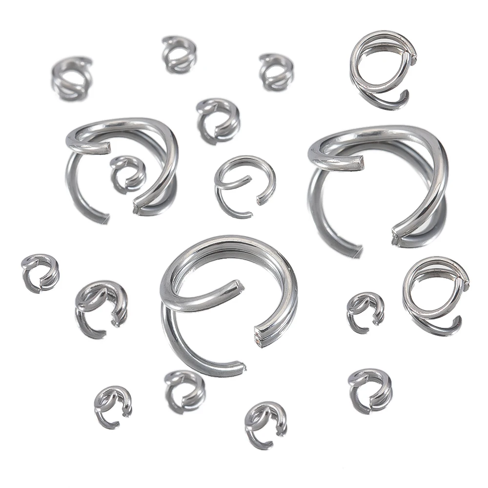 200pcs 100pcs 스테인레스 스틸 점프 반지 3-10mm 오픈 분할 반지 목걸이 팔찌 골드 컬러 커넥터 DIY 쥬얼리 만들기위한
