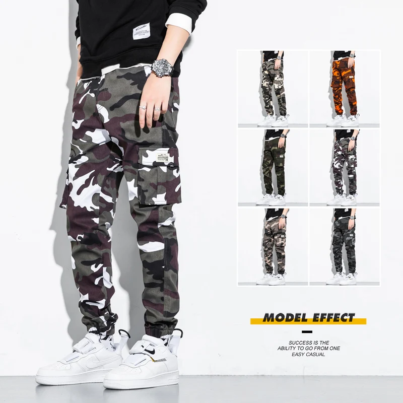 

Men's Spring Cotton Camouflage Cargo Pants Outdoor Sports Loose-fitting Sweatpants Men's Skin-friendly Stretch Camouflage Pants