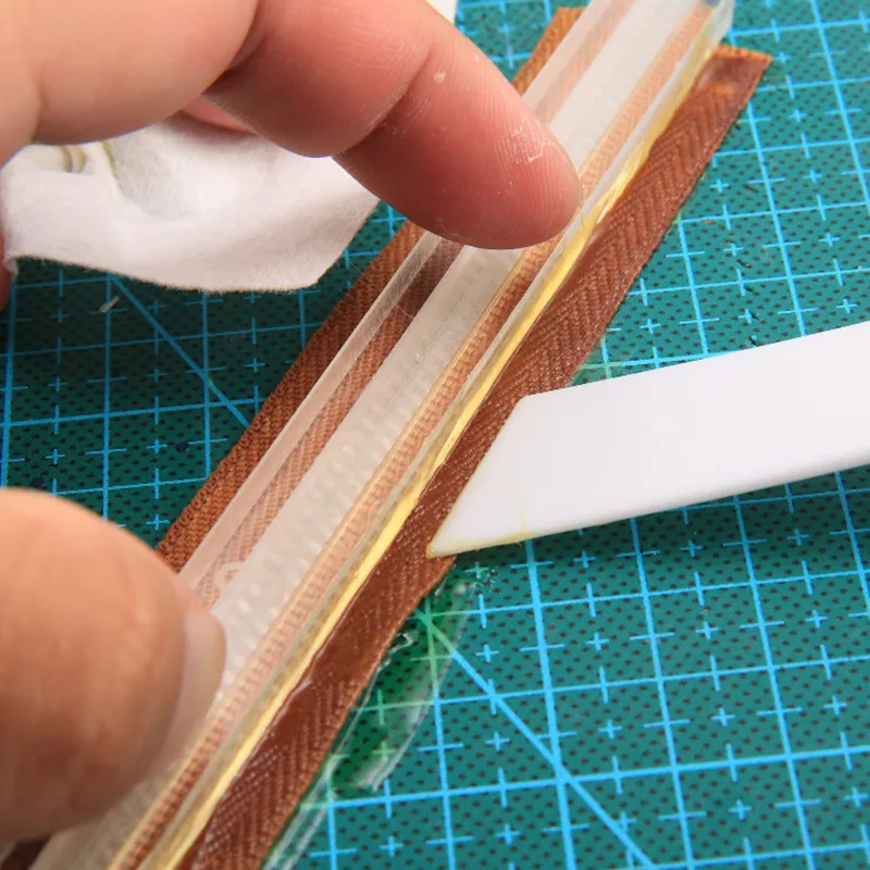 1Pcs Acrylic Template Sewing Accessories for Leather 3# 5# Zipper Glue Leak Proof Acrylic Ruler Leather Sewing Kit