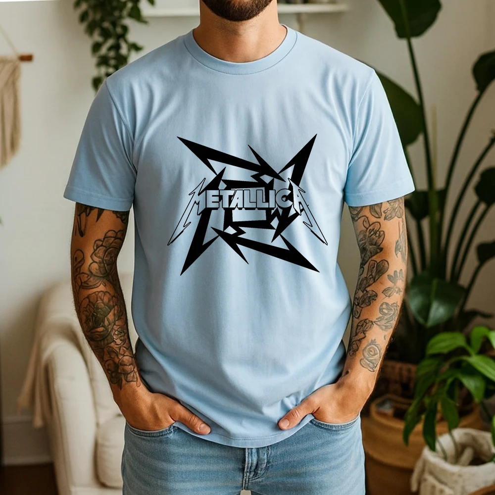 Oversized Breathable Heavy Metal Rock Punk Style 100% Cotton T-Shirt