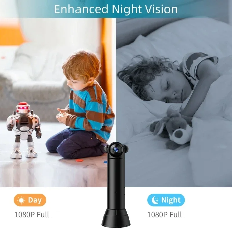 미니 카메라 와이파이 1080P 앱 원격 보기 260 ° 보안 보호 네트워크 무선 USB 캠코더, 휴대폰 안전 모니터