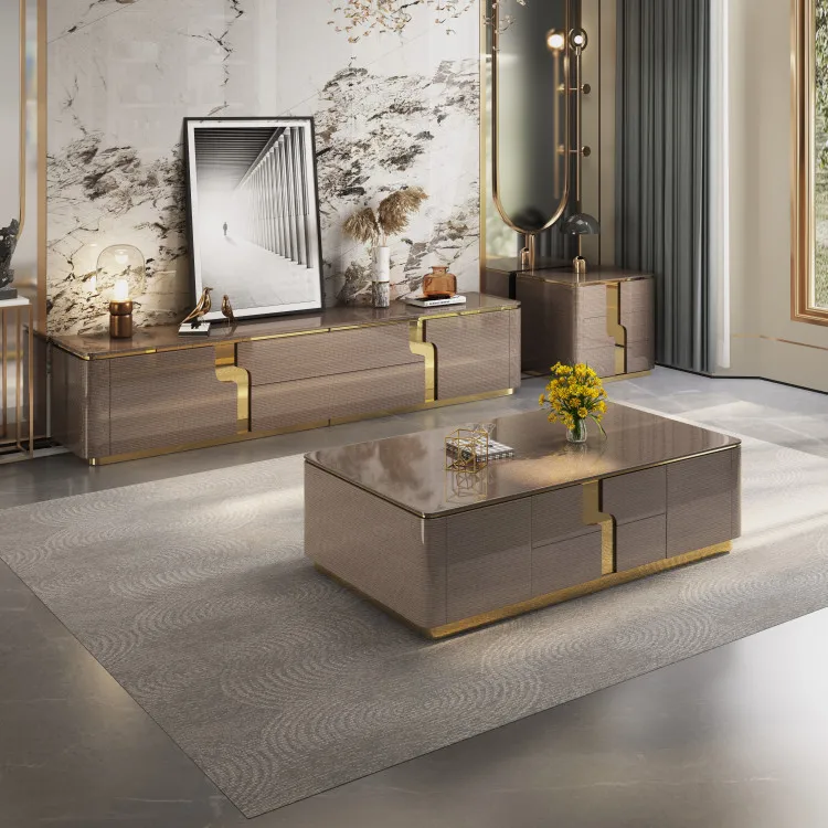 Modern Coffee Table And Tv Stand Unit Cabinet Tv Table Luxury Console Home Furniture Living Room Sets Stand