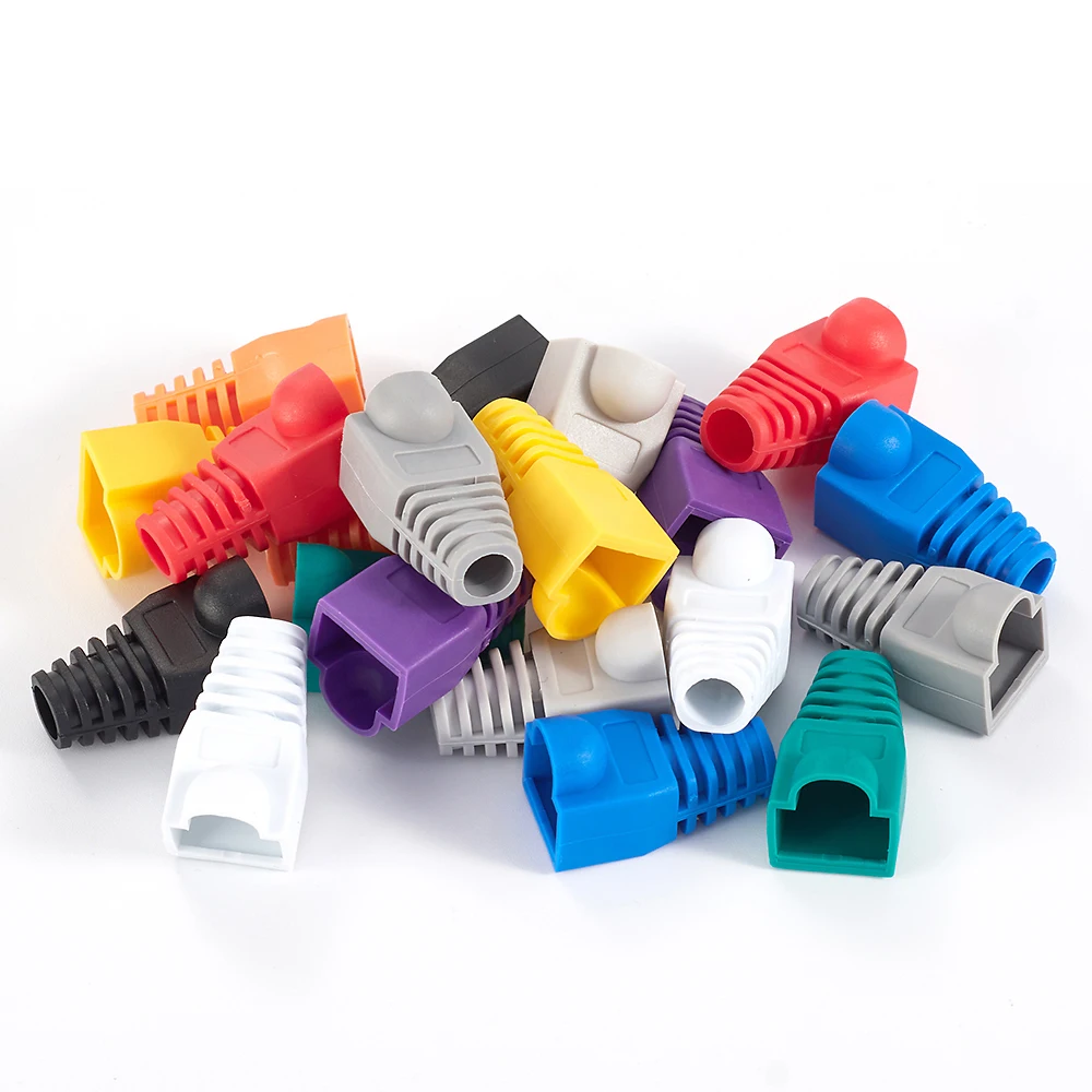 100 pezzi schermato RJ45 8P8C 8 Spilli Cavo di rete CAT5E connettore