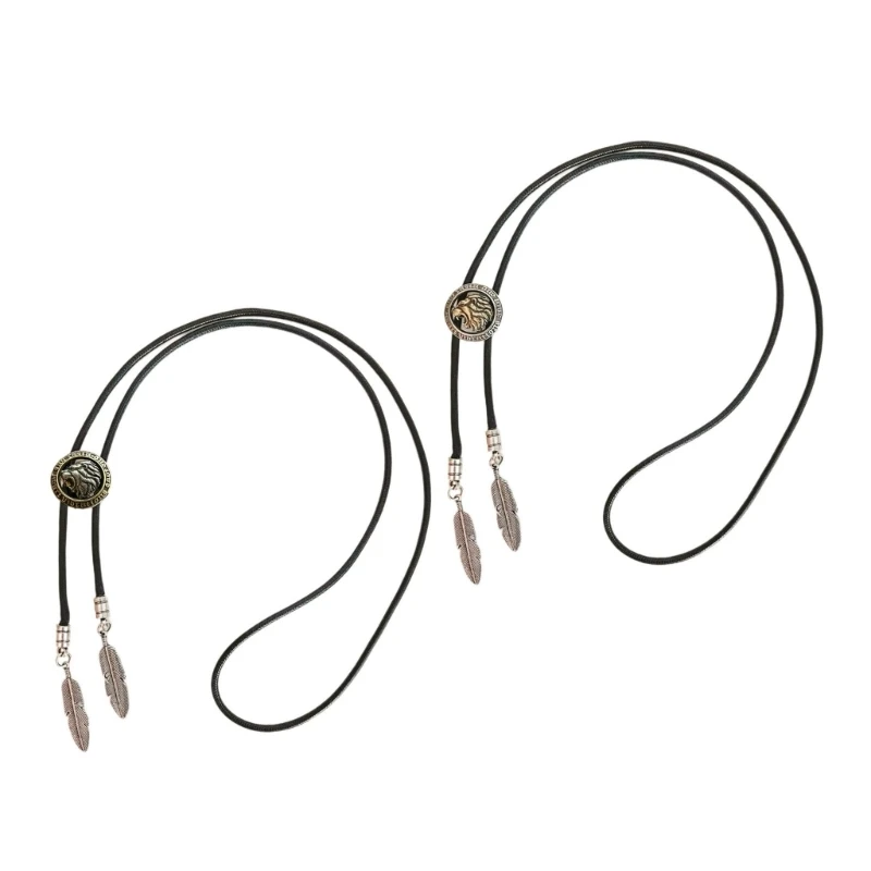 

Man Woman Bolo Tie Prom Costume Decorative Western Necklaces Necktie Metal Cool Western Necklace Masquerades Necktie