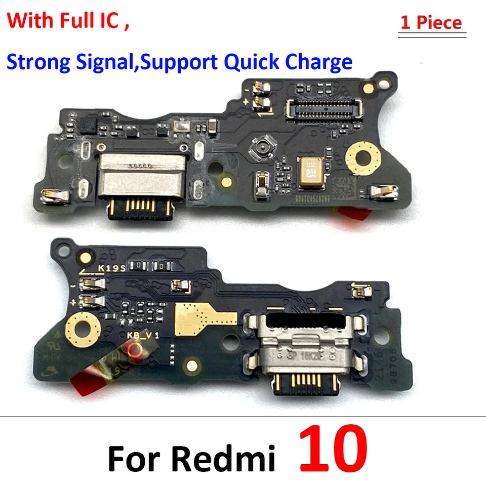 SRJTEK Dock Connector USB Ricambio Per Xiaomi Redmi Note 10 4G/Note 10S Porta di Ricarica Porta Cuffie-Microfono/Jack Audio/Antenna Tipo C Kit di Riparazione, M2101K7AI